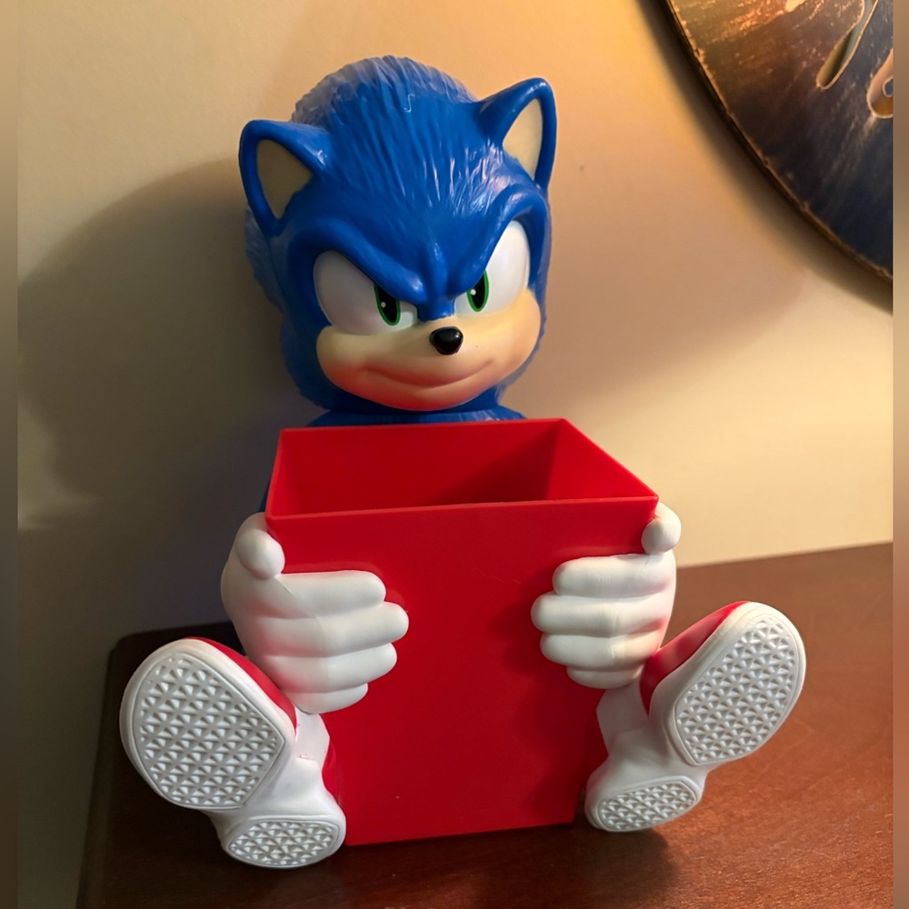 Blue and Red Hedgehog Movie Memorabilia Popcorn Bucket